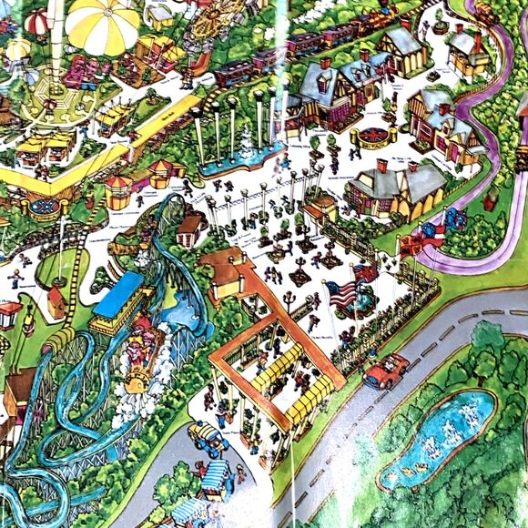 Vintage 1977 - Six Flags Atlanta Georgia Amusement Park Souvenir Map 33” x 26” - Picture 5 of 6
